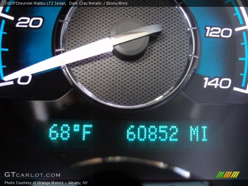 Dark Gray Metallic / Ebony/Brick 2009 Chevrolet Malibu LTZ Sedan