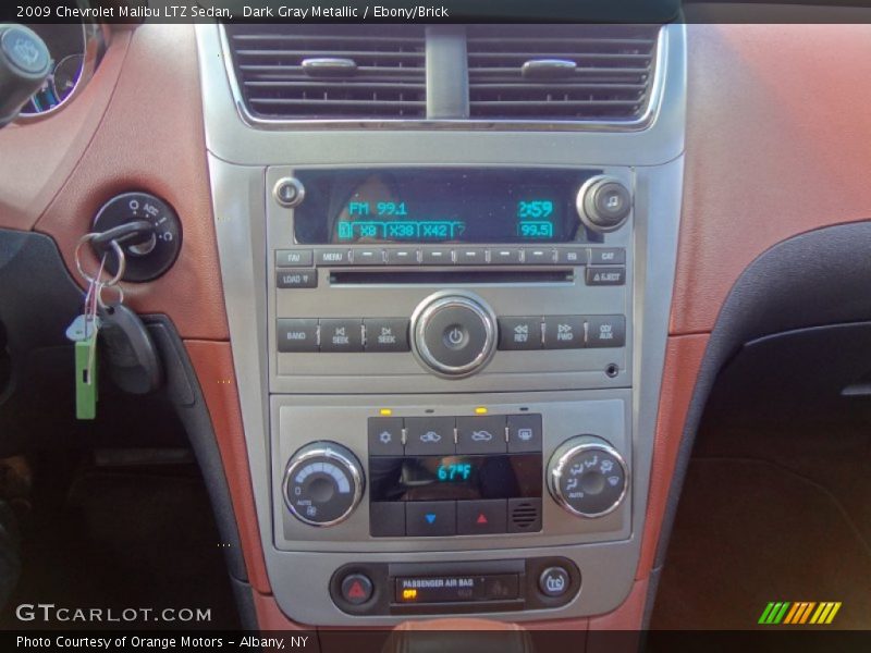 Dark Gray Metallic / Ebony/Brick 2009 Chevrolet Malibu LTZ Sedan