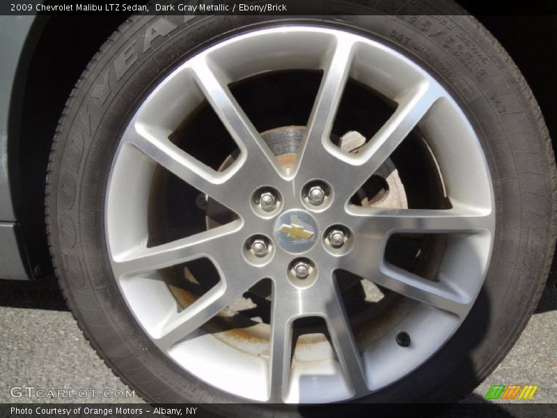 Dark Gray Metallic / Ebony/Brick 2009 Chevrolet Malibu LTZ Sedan