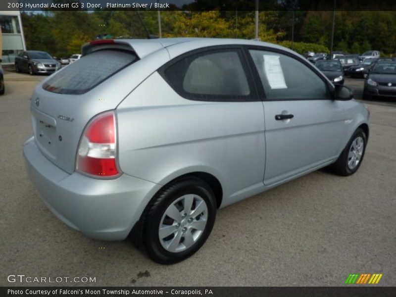 Platinum Silver / Black 2009 Hyundai Accent GS 3 Door