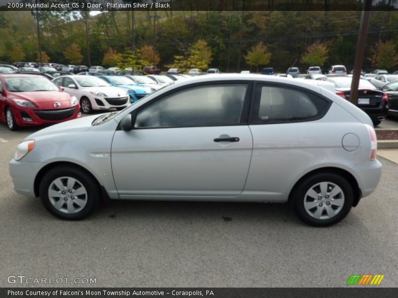 Platinum Silver / Black 2009 Hyundai Accent GS 3 Door