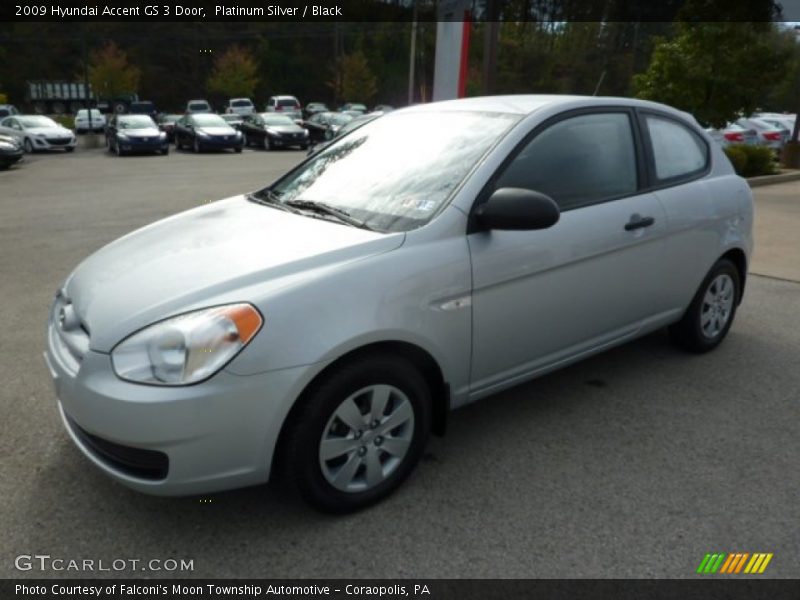 Platinum Silver / Black 2009 Hyundai Accent GS 3 Door