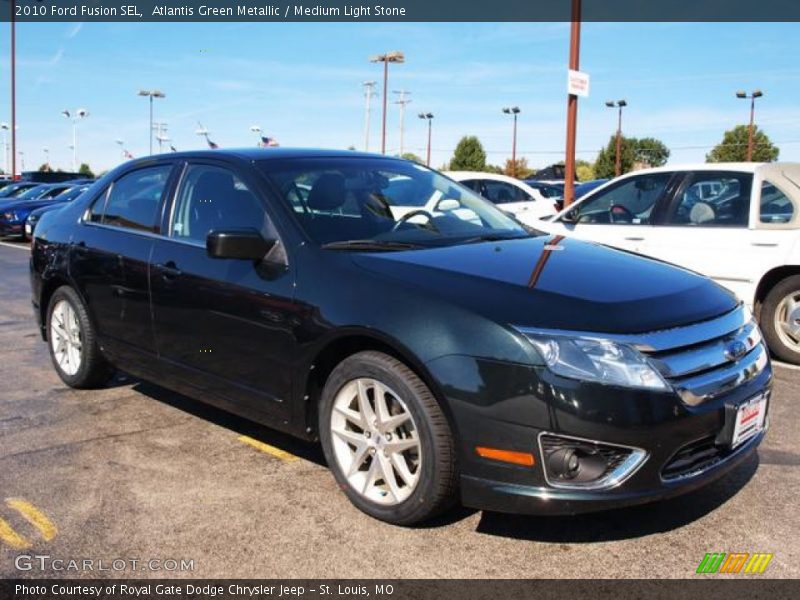 Atlantis Green Metallic / Medium Light Stone 2010 Ford Fusion SEL