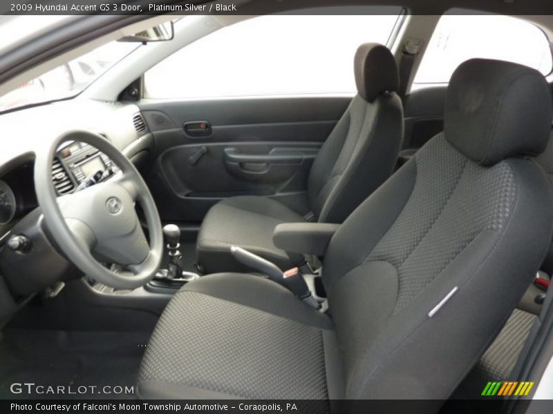 Platinum Silver / Black 2009 Hyundai Accent GS 3 Door