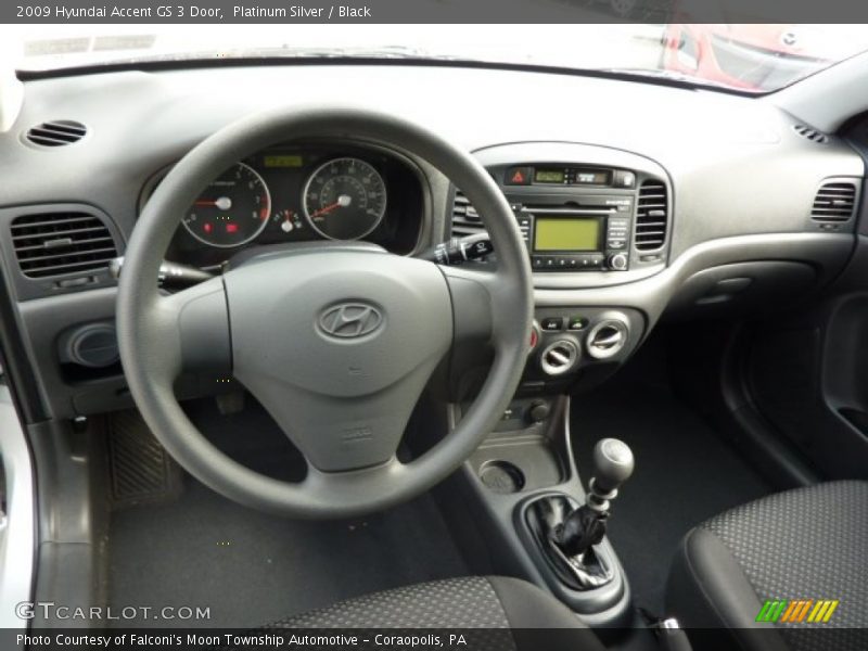 Platinum Silver / Black 2009 Hyundai Accent GS 3 Door