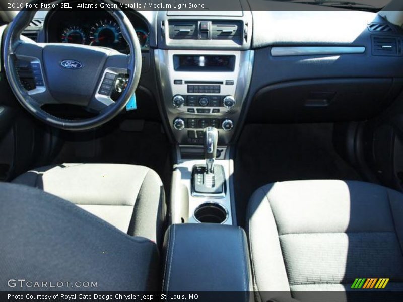 Atlantis Green Metallic / Medium Light Stone 2010 Ford Fusion SEL