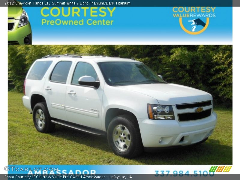 Summit White / Light Titanium/Dark Titanium 2012 Chevrolet Tahoe LT