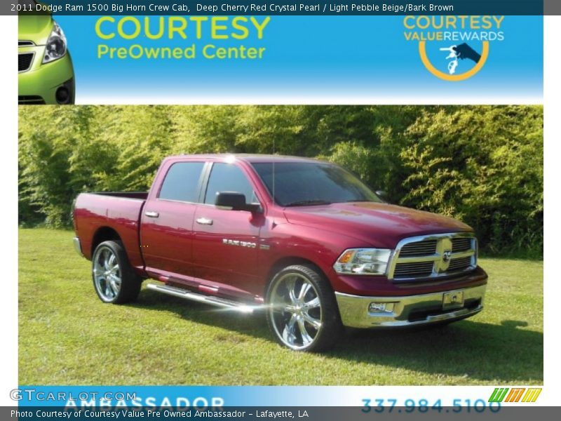 Deep Cherry Red Crystal Pearl / Light Pebble Beige/Bark Brown 2011 Dodge Ram 1500 Big Horn Crew Cab