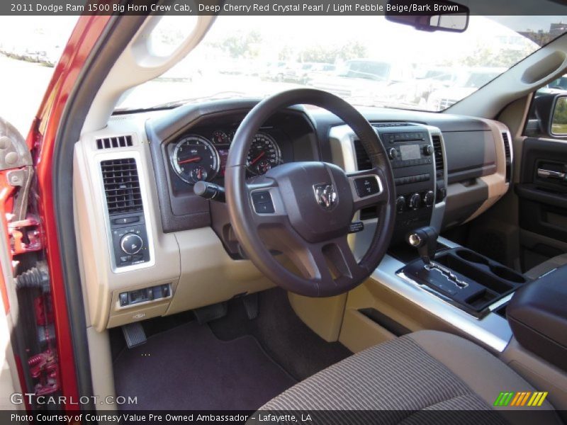 Deep Cherry Red Crystal Pearl / Light Pebble Beige/Bark Brown 2011 Dodge Ram 1500 Big Horn Crew Cab