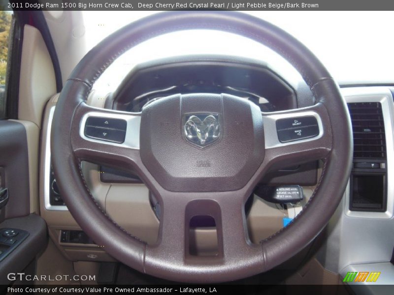 Deep Cherry Red Crystal Pearl / Light Pebble Beige/Bark Brown 2011 Dodge Ram 1500 Big Horn Crew Cab