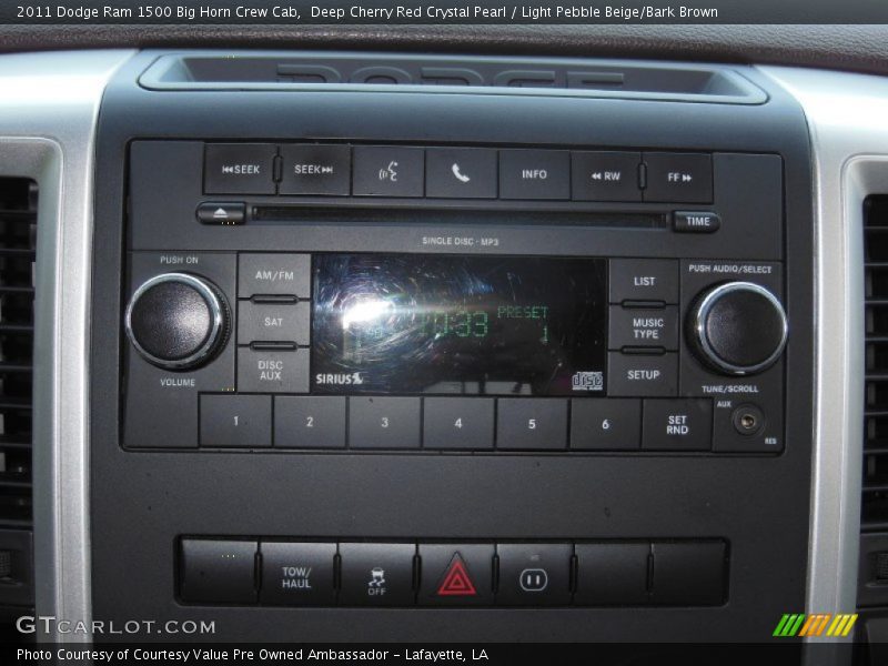 Deep Cherry Red Crystal Pearl / Light Pebble Beige/Bark Brown 2011 Dodge Ram 1500 Big Horn Crew Cab