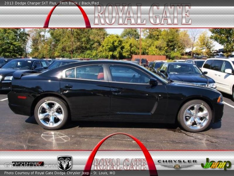 Pitch Black / Black/Red 2013 Dodge Charger SXT Plus