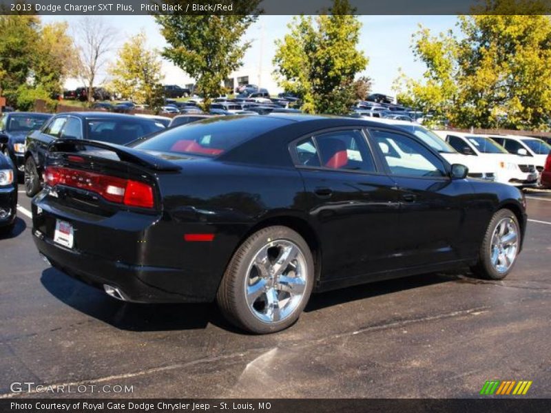 Pitch Black / Black/Red 2013 Dodge Charger SXT Plus