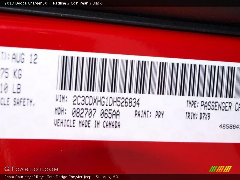 Redline 3 Coat Pearl / Black 2013 Dodge Charger SXT