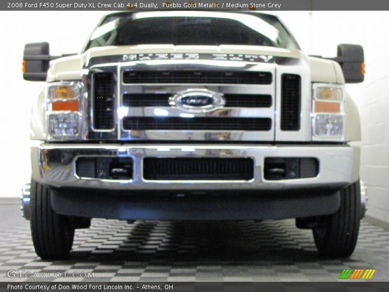Pueblo Gold Metallic / Medium Stone Grey 2008 Ford F450 Super Duty XL Crew Cab 4x4 Dually