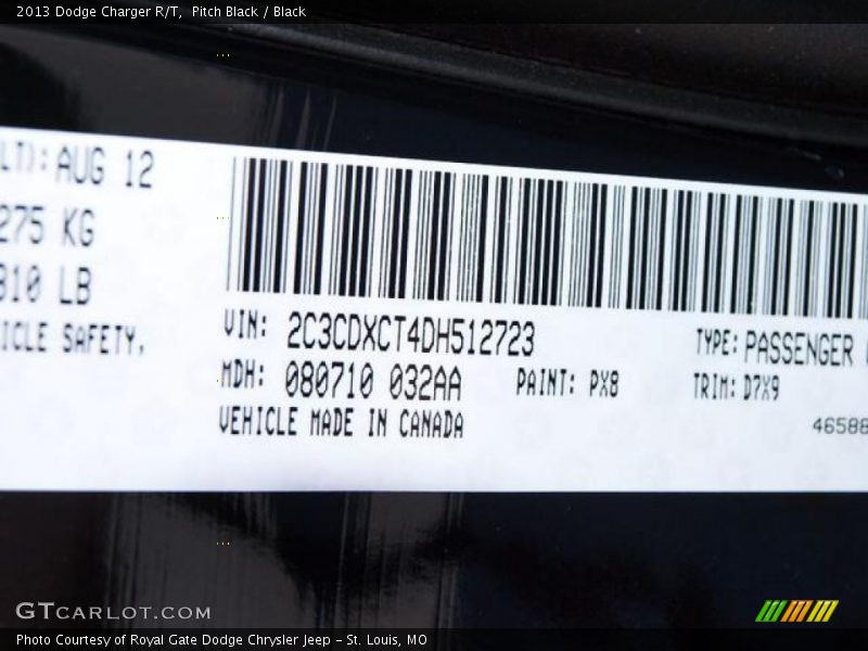Pitch Black / Black 2013 Dodge Charger R/T