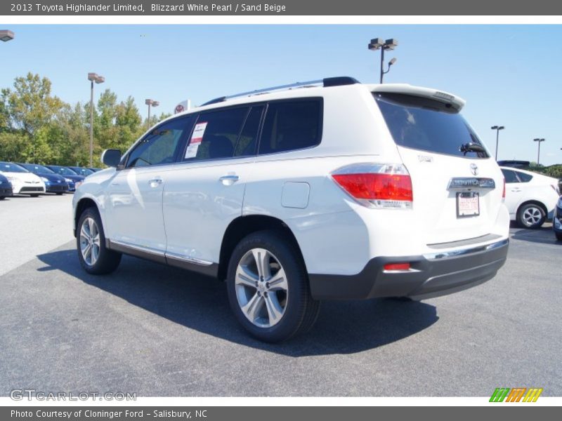 Blizzard White Pearl / Sand Beige 2013 Toyota Highlander Limited