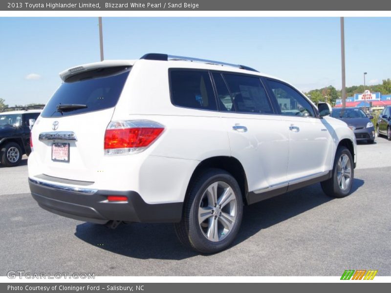 Blizzard White Pearl / Sand Beige 2013 Toyota Highlander Limited