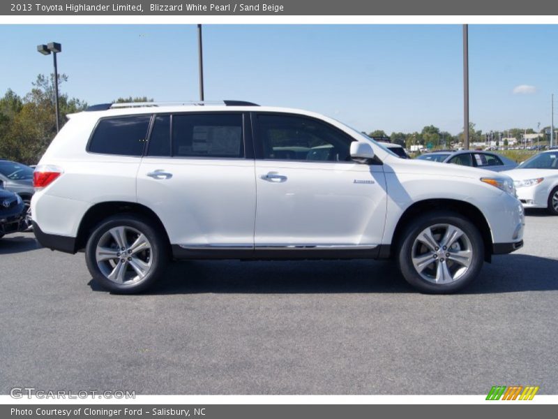 Blizzard White Pearl / Sand Beige 2013 Toyota Highlander Limited