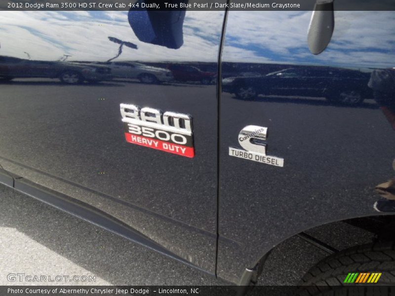 True Blue Pearl / Dark Slate/Medium Graystone 2012 Dodge Ram 3500 HD ST Crew Cab 4x4 Dually