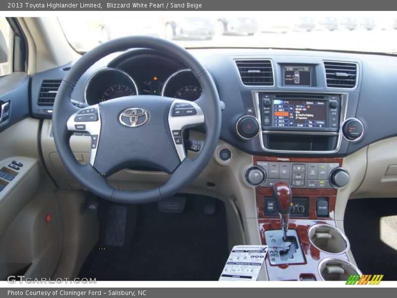 Blizzard White Pearl / Sand Beige 2013 Toyota Highlander Limited
