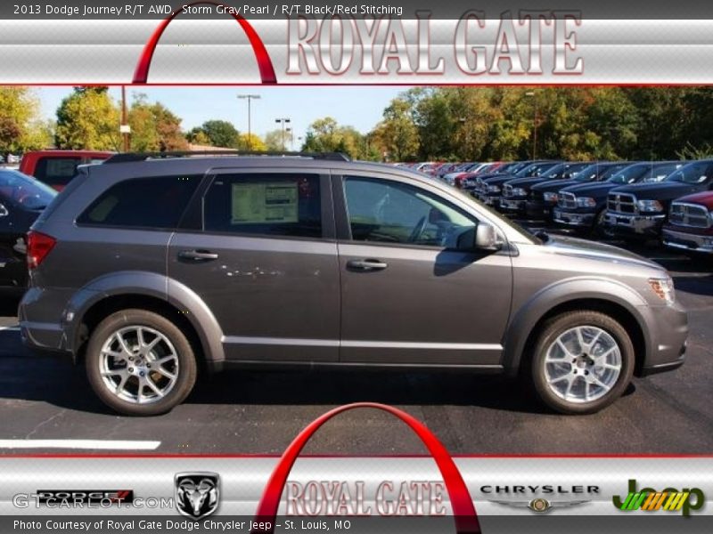 Storm Gray Pearl / R/T Black/Red Stitching 2013 Dodge Journey R/T AWD