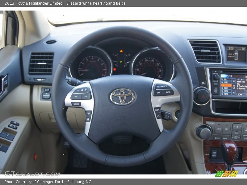 Blizzard White Pearl / Sand Beige 2013 Toyota Highlander Limited