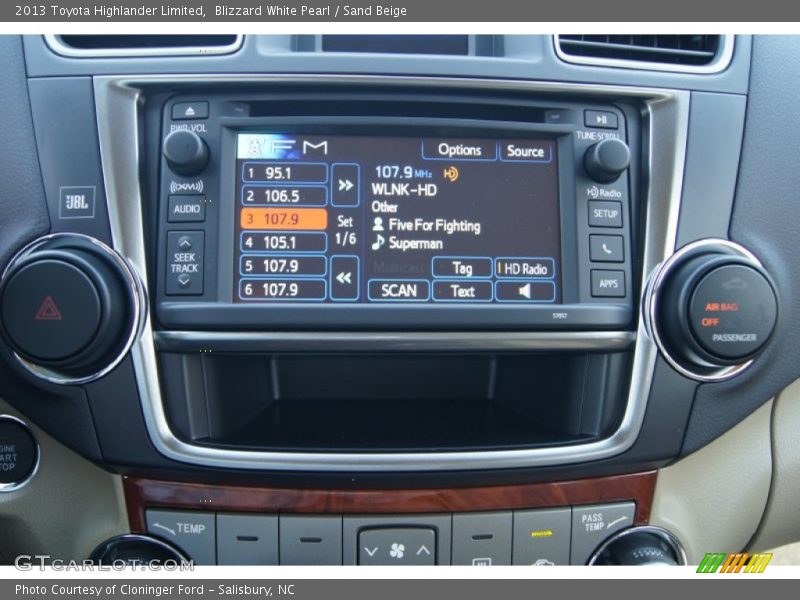 Blizzard White Pearl / Sand Beige 2013 Toyota Highlander Limited
