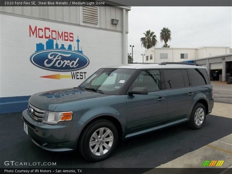 Steel Blue Metallic / Medium Light Stone 2010 Ford Flex SE