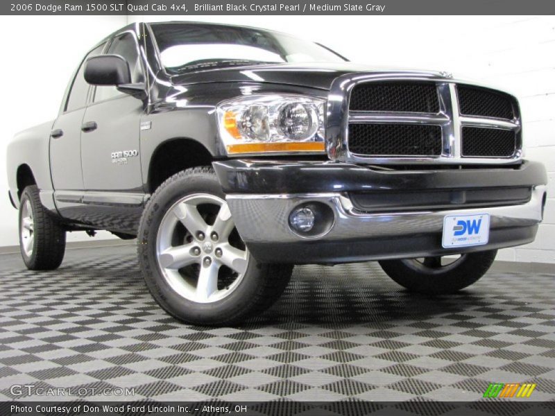 Brilliant Black Crystal Pearl / Medium Slate Gray 2006 Dodge Ram 1500 SLT Quad Cab 4x4