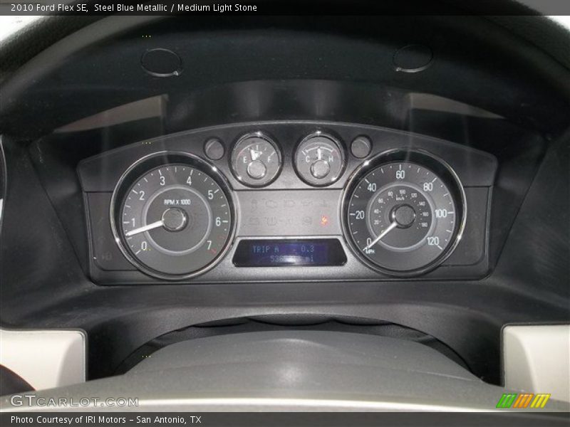 Steel Blue Metallic / Medium Light Stone 2010 Ford Flex SE