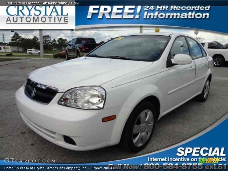 Absolute White / Grey 2008 Suzuki Forenza