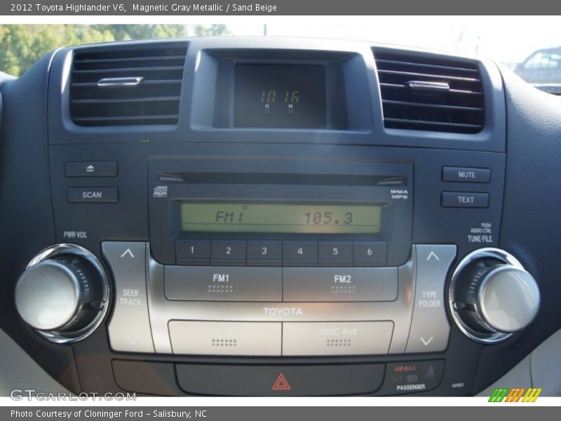 Magnetic Gray Metallic / Sand Beige 2012 Toyota Highlander V6