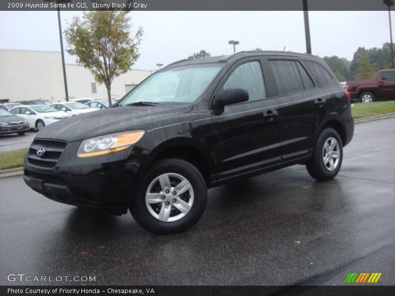 Ebony Black / Gray 2009 Hyundai Santa Fe GLS