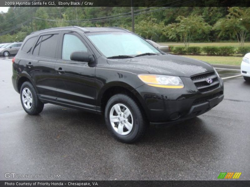 Ebony Black / Gray 2009 Hyundai Santa Fe GLS