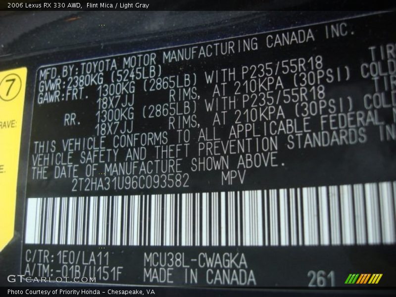 Flint Mica / Light Gray 2006 Lexus RX 330 AWD