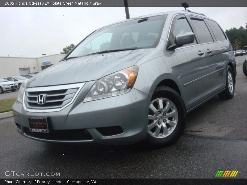 Slate Green Metallic / Gray 2009 Honda Odyssey EX