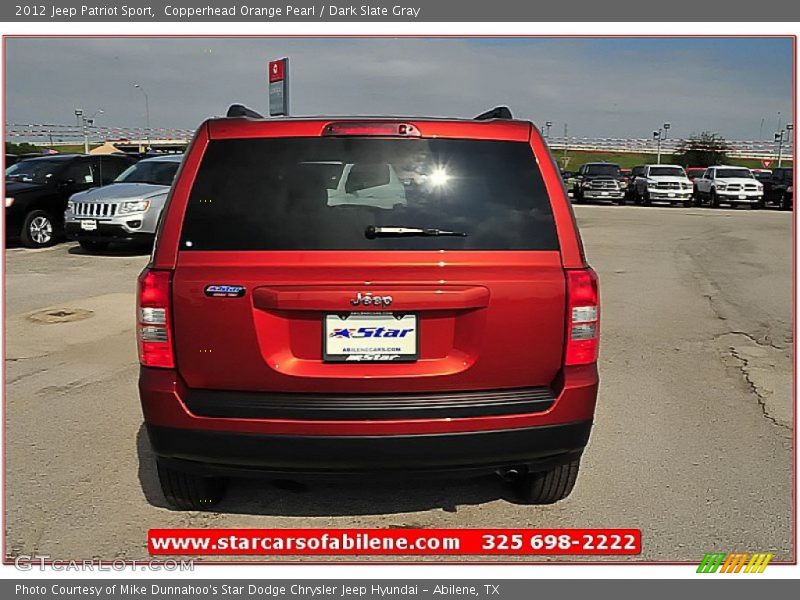 Copperhead Orange Pearl / Dark Slate Gray 2012 Jeep Patriot Sport