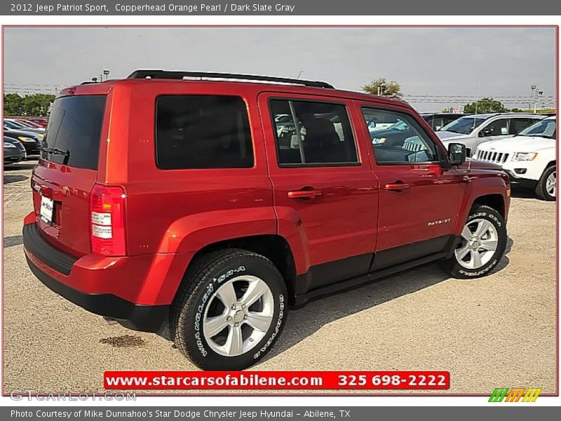 Copperhead Orange Pearl / Dark Slate Gray 2012 Jeep Patriot Sport