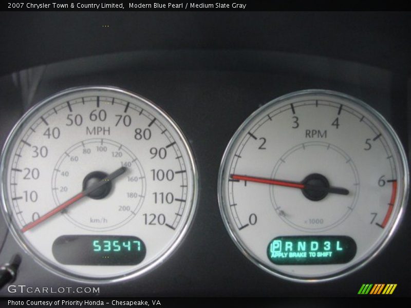 Modern Blue Pearl / Medium Slate Gray 2007 Chrysler Town & Country Limited