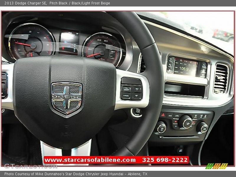 Pitch Black / Black/Light Frost Beige 2013 Dodge Charger SE