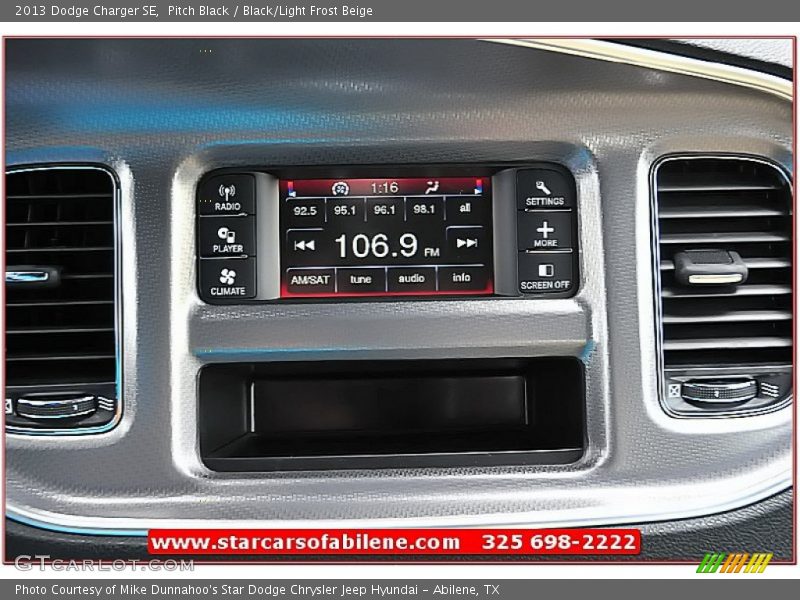 Pitch Black / Black/Light Frost Beige 2013 Dodge Charger SE