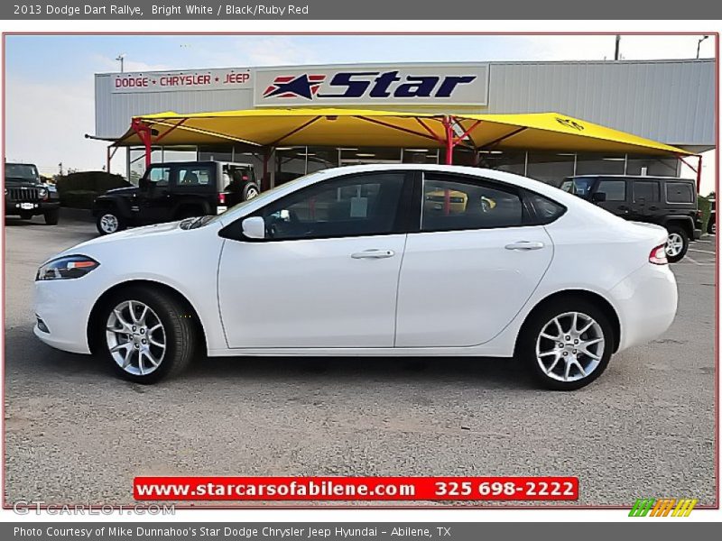 Bright White / Black/Ruby Red 2013 Dodge Dart Rallye