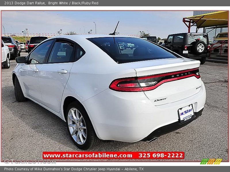 Bright White / Black/Ruby Red 2013 Dodge Dart Rallye