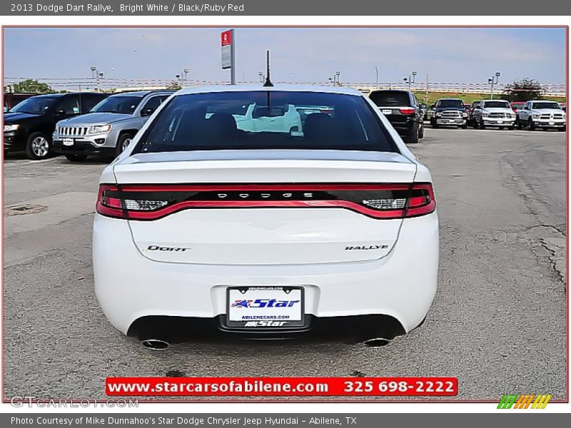 Bright White / Black/Ruby Red 2013 Dodge Dart Rallye