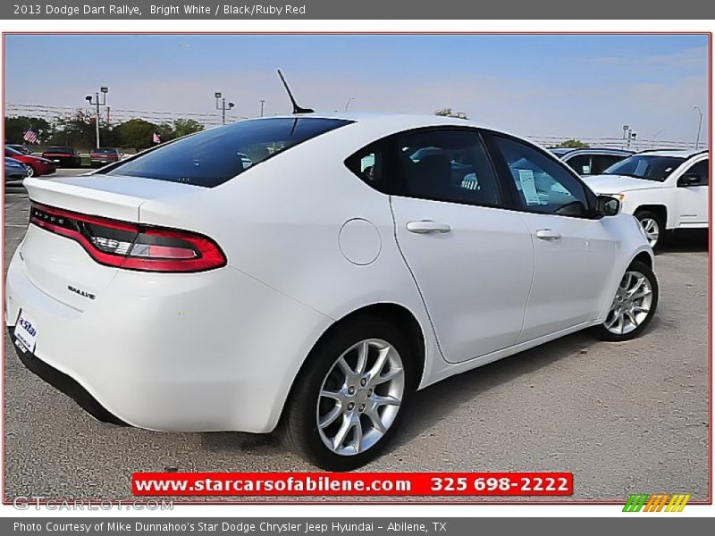 Bright White / Black/Ruby Red 2013 Dodge Dart Rallye