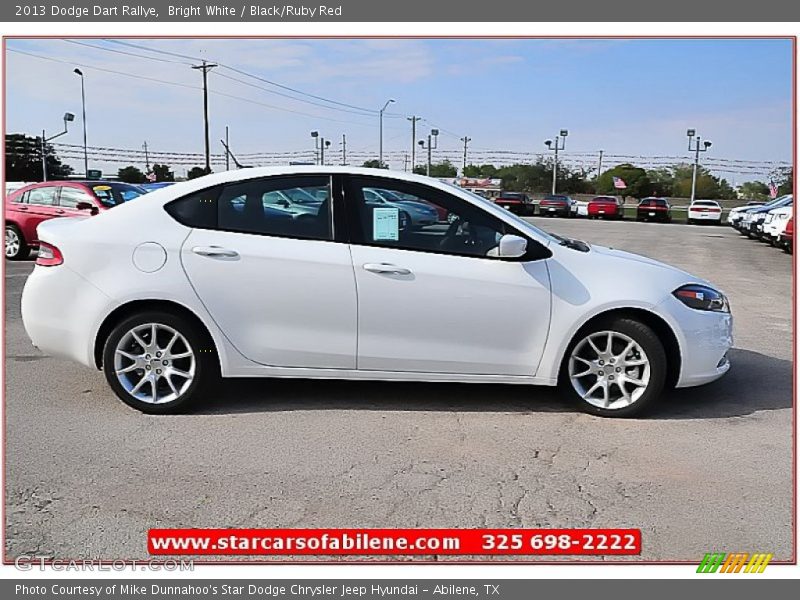 Bright White / Black/Ruby Red 2013 Dodge Dart Rallye