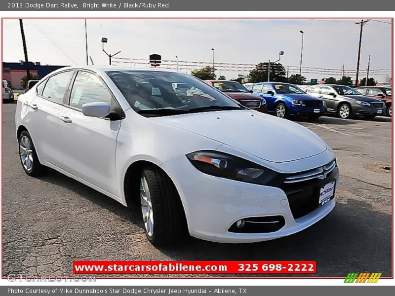 Bright White / Black/Ruby Red 2013 Dodge Dart Rallye