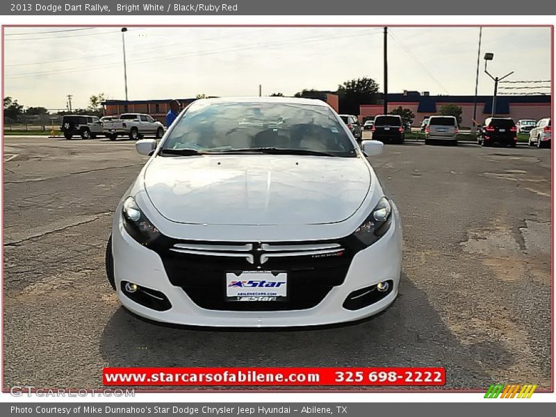 Bright White / Black/Ruby Red 2013 Dodge Dart Rallye