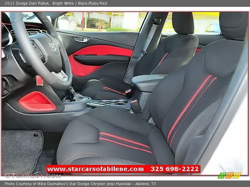 Bright White / Black/Ruby Red 2013 Dodge Dart Rallye